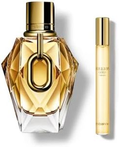 Rabanne Million Gold For Her Eau de Parfum, 3oz + Travel Spray 0.34oz, 2ct, Grand Floral Perfume, Long-Lasting Wear, Rose & White Flower Notes, Refillable Bottle, Full-Size & Mini Gift Set for Women