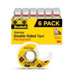 Scotch Double Sided Tape, 1/2 x 500 Inches, 6 Dispensers/Pack (6137H-2PC-MP)