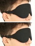 2 Pack Sleep Masks Black 3D Contoured Eye Mask for Sleeping Adjustable Strap Rebound Memory Foam Comfortable Fit