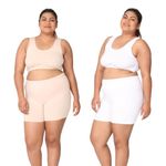 Adira | Under Dress Shorts for Women Plus Size | Plus Size Women Tights Shorts | Soft & Stretchy Cotton | Shorts for Dress | Women Inner Shorts | Plus Size | Pack of 2 | Skin & White | 6XL