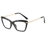 Spring Hinge Nearsighted Glasses Womens -5.50 Cat Eye Myopia Distance Glasses