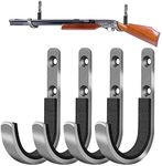 PIHSSFULL Secure Gun Hooks for Wall - Heavy Duty Steel Rifle and Shotgun Rack with Soft Padding for Safe Storage and Display