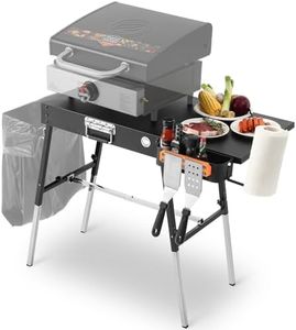 AOKEMAi Grill Tables for Outside, Blackstone Griddle Stand with Trash Holder - Fit 17” or 22” Other Tabletop Grill, Folding Portable Ninja Grill Stand& Blackstone Table for Outdoor Tailgate, Camping