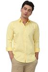 Peter England Men's Printed Slim Fit Shirt (PCSFSSLPX78749_Light Yellow 40)