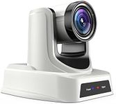 SMTAV NDI PTZ Camera,30x + 8X Zoom,Live Streaming Camera with HDMI,3G-SDI and IP Outputs,NDI HX 4.5,for Church,Conference,Teaching,Esports and More (30X, White)