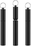 CUMFYHOUS 3-Pack Portable Aluminum Metal Tube, Airtight, Lightweight,Fit in Pocket Purse Great for Traveling, Black