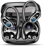 Wireless Earbuds, Bluetooth 5.3 Headphones Sport, Bluetooth Ear Buds with Noise Canceling Mics, 50H Stereo Wireless Headphones with EarHooks, LED Display, IP7 Waterproof Earphones for Running, Workout