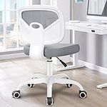 Primy Desk Office Chair Armless, Home Office Desk Chair Adjustable Height, Mid-Back Ergonomic Desk Chair Breathable Mesh Desk Chairs with Wheels for Office Bedroom Studying Room(Gray)