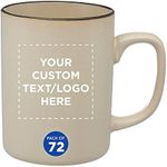 Custom El Grande Matte Ceramic Mugs 20 oz. Set of 72, Personalized Bulk Pack - Perfect for Tea, Espresso, Cappuccino, Hot Cocoa - Beige