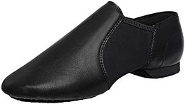 Black Slip-on Jazz Shoes Elastic Le