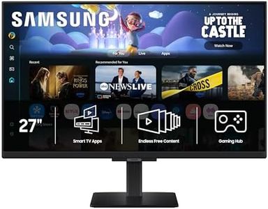 Samsung 27-Inch M5 (M50F) Series FHD Smart Monitor with Streaming TV, Speakers, HDR10, Gaming Hub, Multiple Ports, Workout Tracker, Vision Accessibility Tools, Black, LS27FM502ENXZA