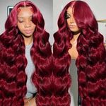 28 Inch 99j Burgundy Lace Front Wig