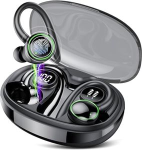 PEFUPEW Ecouteurs Bluetooth sans Fil Sport, Écouteur Bluetooth 5.3 HiFi Stéréo, Ecouteurs sans Fil avec ENC Mic, Oreillette Bluetooth Running IP7 Étanche, 40H Casque Bluetooth Écran LED, Noir