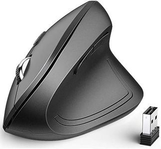 Ratón vertical - Ratón ergonómico inalámbrico 6 botones con DPI ajustable 1000/1600/2000/2400 Ratón ergonómico óptico de 2.4G para ordenador portátil, ordenador de escritorio, Mac, Windows, Mac OS