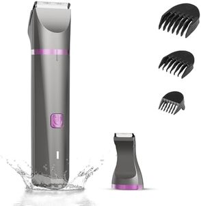 Body Hair Trimmer for Men and Women Electric Razors Bikini Trimmer Rechargeable Electric Shaver for Legs Arms Pubic Hair Removal, IP7X Washable Head,Wet and Dry Use