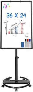 Mobile Whiteboard – 36 x 24 inches Portable Magnetic Dry Erase Board, 3' x 2' Stand Easel White Board Dry Erase Easel Standing Board w/Flipchart Hooks (Black)
