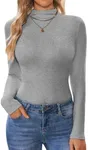 Ekouaer Turtleneck Shirt Women Long Sleeve Mock Neck Slim Fit Tops Thermal Base Layer Soft Lightweight Stretch Undershirts