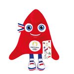 Doudou et Compagnie - Phryge Plush Toy, 25 cm, Official Paris 2024 Olympic Games Mascot - Phrygian Hat Shape, Red - JO Paris 2024 - Cuddly Toy Mascot Phryge 25 cm - JO2401