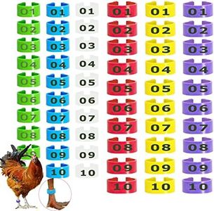 Mivofun 60PCS Numbered Chicken Leg Rings, 16 mm, 20 mm 6 Color 2 Sizes Clip-on Plastic Round Identificaiton Tags Foot Loop Band, for Ducks, Seafige, Goose Wild Poultry, Turkeys