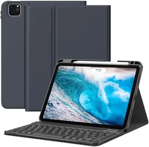 MoKo Keyboard Case for iPad Air 11 Inch M3/M2 (2025/2024), iPad Air 5/4th Generation (2022/2020) 10.9 Inch Case with Pencil Holder, Multi-Angle Magnetic Detachable Bluetooth Keyboard, Space Gray