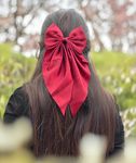 ChicTresses® Red - Hair Bows For Women, Bow Clips For Women - Hair Clips for Women - Luxury Silky Satin Hair Bow Clips for Women and Girls, Cute Hair Accessories For Girls