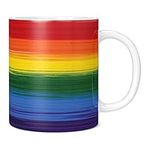 Mug Monster - Painted Effect Gay Pride Flag Mug, LGBT LGBTQ Gift, Rainbow Flag Cup - Ceramic Coffee Mug/Cup, Gift for Men or Women, Extra Large and Giant Mug Available, 20oz White Mug