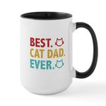 CafePress Best Cat Dad Ever Mugs 15 oz (444 ml) Ceramic Coffee Mug