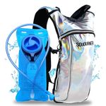 SoJourner Rave Hydration Pack Backpack - 2L Water Bladder included for festivals raves hiking biking climbing running and more (small)