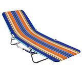 Rio Brands Portable Folding Backpack Beach Lounge Chair with Backpack Straps and Storage Pouch, Color Multi Stripe