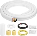 PATIKIL Mini Split Line Set, 10 Ft 1/4" 1/2" OD AC Extension Line Copper Pipe Tubing with Flared Nuts Thickened PE Insulated and Wire for Mini Split Air Conditioner HVAC Heat Pump System