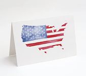 Stars and Stripes in The USA, American Flag Cards, 25 Blank Cards with Envelopes, Made in The USA