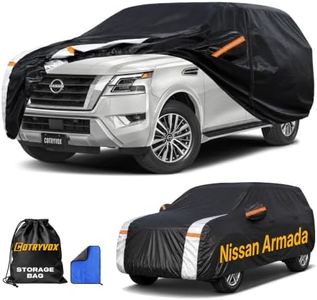 Large SUV Car Cover for Nissan Armada 2003-2025 100% Waterproof All Weather, Heavy Duty Outdoor Full Exterior Covers Rain Sun Wind UV Protection.