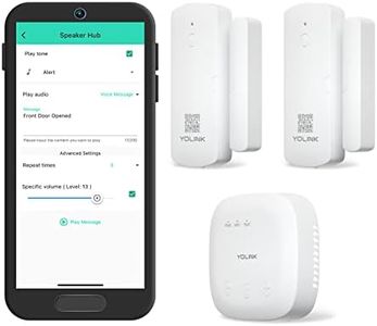 YoLink SpeakerHub & Two Door Sensors Smart Home Starter Kit – Audio Hub Plays Tones/Sounds, Spoken Messages, LoRa-Powered ¼ Mile Range, Works with Alexa, Google, IFTTT, Home Assistant, WiFi Required…