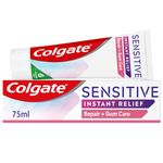 Colgate Sensitive Instant Relief Repair + Gum Care Toothpaste 75ml | fluoride toothpaste | instant sensitivity relief* | strengthens gums | repairs sensitive areas of teeth**