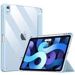 TiMOVO for iPad Air 11 Inch M2 Case 2024 with Pencil Holder, iPad Air 6th/5th/4th Generation Case (2024/2022/2020) 10.9 Inch, Slim Stand Protective Cover with Transparent Back Shell, Sky Blue(V1)