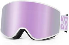 EXP VISION Ski/Snowboard Goggles, Anti Fog Adult Snow Goggles Over The Glasses for Men, Women Youth (Adult Ski Goggles-Pail lilac)