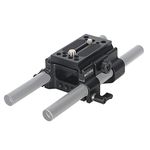 NICEYRIG Quick Release 15mm Rod Base Plate for Manfrotto 500/501/577/701, 2-in-1 Camera Tripod Baseplate - 493