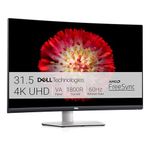 Dell S3221QS 32 Inch (81.28 cm) Curved 4K UHD 3840 x 2160, VA Ultra-Thin Bezel, AMD FreeSync, Built in Speakers, VESA Certified, Ports: 2X HDMI, 1x Display Port, 1x Audio Line Out, 3X USB |Titan Grey