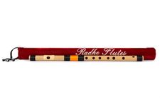 Radhe Flutes PVC Fiber F Natural Bansuri Middle Octave Left Handed With Velvet Cover