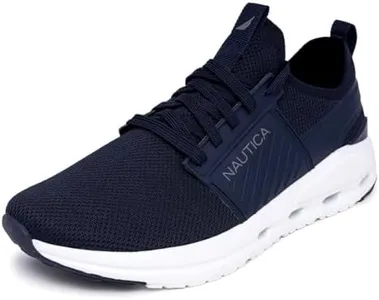 Nautica Men's Running Sneakers Sport Lace-Up Athletic Shoes for Gym Tennis – Cushioned, Breathable, Lightweight & Comfortable-Gareth-Navy, Size 12