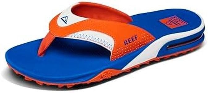 Reef Men's Fanning Pregame Flip-Flop, Orange/Blue, 13