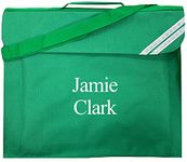 Kids Essentials Personalised Name School Book Bag Embroidered Colours Back to School Bag (Emerald Green)