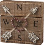 Primitives by Kathy String Art Box Sign, 6 x 6, Let Your Heart Be Your Compass