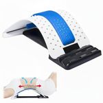 kossto Back Support Stretcher – Spinal Pain Relief & Multi-Level Lumbar Region Support for Lower & Upper Muscle Pain Relief – Manual Massager for Spinal Curve Relaxation | (White)