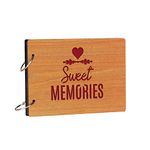 100yellow® Memories Scrapbook - Photo Album Book for Unforgettable Moments, Customized Memory Book & Gifts| 40 A5 pages | Size : 15.2 cm x 21.5 cm |Wooden