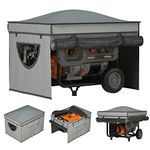 Universal Generator Tent with Bracket, Generator Cover While Running， Rooftop Design, No Water Accumulation, Heavy-Duty Stainless Steel Bracket Support, 38 "x28" x25 ", Gray.