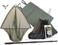 42" CARP FISHING LANDING NET, 2M HANDLE & UNHOOKING LANDING MAT SLING SCALES GRN MB