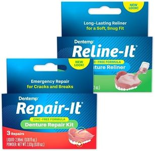 Dentemp Repair-it Denture Repair Kit & Reline-it Denture Reliner - Denture Kit (Multi-Pack) - Refit and Tighten Dentures for Both Upper & Lower Denture - Repair Broken Dentures & Loose Teeth