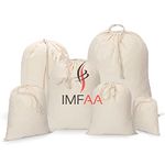 IMFAA Pack of 1/3/5/10/25/50/100 Plain Natural Cotton Drawstring School,Gym,P E,Stocking,Storage,Laundry,shopping Bags/shoppers (10, XX Large(70x85) CM)