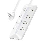 Anker Flat Plug Power Strip, 12-in-1 USB-C Power Strip with 8 AC, 2 USB-C, and 2 USB-A Ports, 5 feet Extension Cord, Slim Desk Charging Station, 900J Surge Protection, 35W Max for Home, Office, Dorm